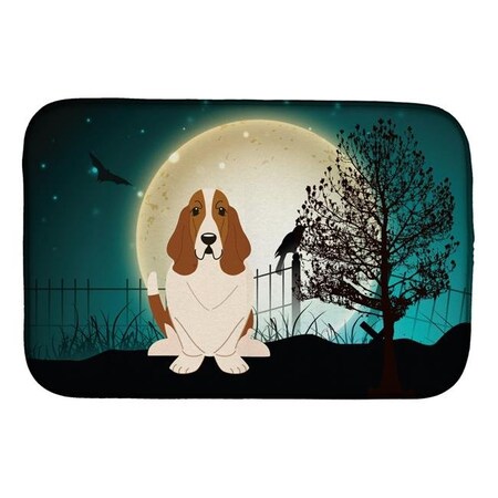 Carolines Treasures Carolines Treasures BB2211DDM Halloween Scary Basset Hound Dish Drying Mat BB2211DDM